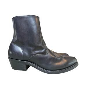 Laredo Fletcher Western Side Zip Cowboy Boot Black Leather Men size 10.5 D